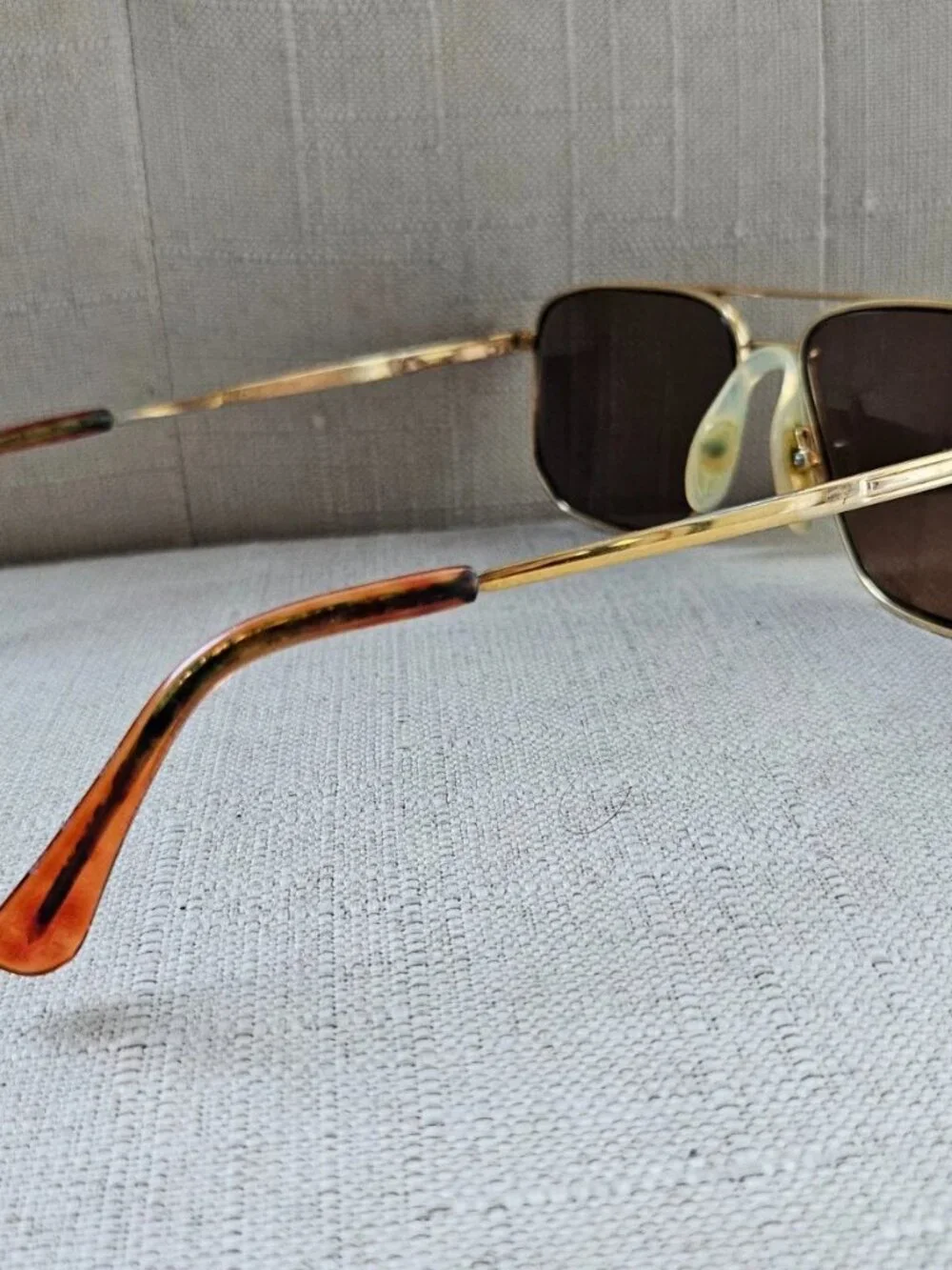 Vintage AO Safety Men Sunglasses Brown Tortoise/Gold Tone Metal Eyewear Z87